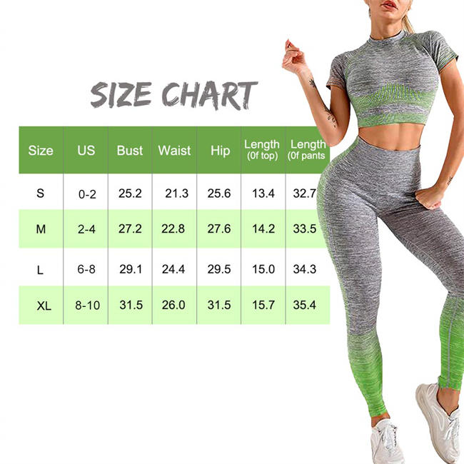 Women 2 Piece High Waist Seamless Leggings and Crop Top Yoga Outfit